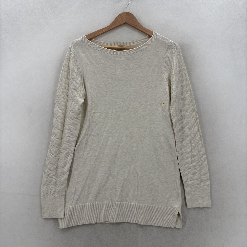 LOFT Outlet Sweater Womens M Beige Crew Neck Knit Pullover Lightweight Casual